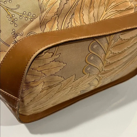 Salvatore Ferragamo Brown and Cream Floral Tote - Picture 7 of 17